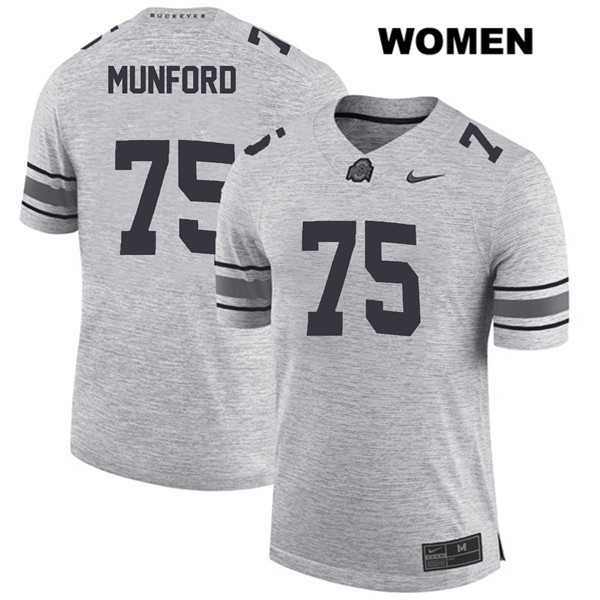 Ohio State Buckeyes Women's Thayer Munford #75 Gray Authentic Nike College NCAA Stitched Football Jersey RM19J83MT